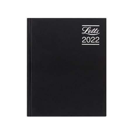 Letts Rhino Agenda 2022 semainier avec rendez-vous Noir Format A5
