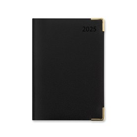 Letts of London Agenda journalier 2025 Connoisseur A5 avec rendez-vous – Noir