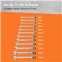 VonHaus Jeu de 12 Clés à Cliquet de 6 à 17 mm – Clés Mixtes - Jeu de Satinées avec Mallette de Transport – Idéal pour les Répara