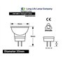 Long Life Lamp Company Ampoule halogène MR11 12 V 10 W Lot de 10