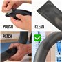 40 Pièces Kit de Réparation de Chambre à Air de Vélo Autocollant - Rustines sans Colle en Formes Ronde, Carrée et Rectangulaire 