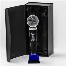 LONGRIDGE Trophée de Golf en Cristal avec Balle de Golf - Transparent