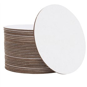 BELLE VOUS Dessous de Verre en Carton Rond (Lot de 100) - Diamètre 9 cm - sous Verre Carton Blanc pour Projets Artistiques et Cr