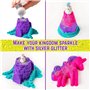GirlZone Cadeau Fille Kit de Sable Royaume de Licorne, 0,9 Kg de Sable de Jeu Moulable, 4 Couleurs et 7 Outils Jouet Sensoriel E