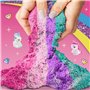 GirlZone Cadeau Fille Kit de Sable Royaume de Licorne, 0,9 Kg de Sable de Jeu Moulable, 4 Couleurs et 7 Outils Jouet Sensoriel E