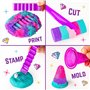 GirlZone Cadeau Fille Kit de Sable Royaume de Licorne, 0,9 Kg de Sable de Jeu Moulable, 4 Couleurs et 7 Outils Jouet Sensoriel E