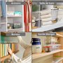 FNG8 Separateur Etagere Dressing en Acrylique Transparent [Lot de 6] - Amenagement Interieur Placard Vertical pour Chambre, Cuis