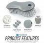 Lot de 3 brosses à récurer en plastique avec poignée facile à prendre en main - Pour nettoyer et frotter le sol de la cuisine, d