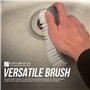 Lot de 3 brosses à récurer en plastique avec poignée facile à prendre en main - Pour nettoyer et frotter le sol de la cuisine, d
