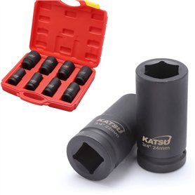 KATSU Jeu de Douilles Profondes Impact 3/4" Drive 8 Pièces