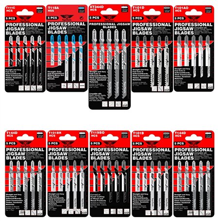 50 x TopsTools JSTTXK10 T101AO T101B T101BR T101D T111C T118A T119BO T144D XT344D Lames de scie sauteuse mixtes compatibles avec
