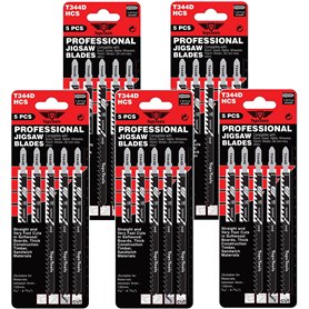 25 lames de scie sauteuse TopsTools JSTT344D_5 T344D 152 mm de long nettoyées et coupes rapides compatibles avec Bosch
