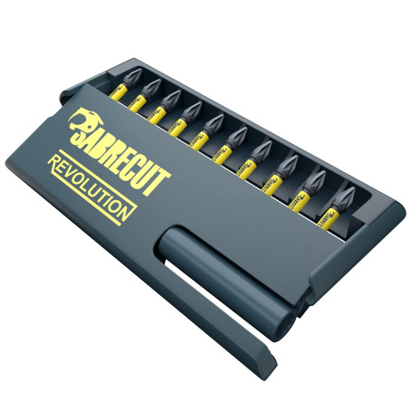 SabreCut SCRKB11PZ2 Lot de 11 embouts magnétiques professionnels 32 mm PZ2 Pozi Pozidriv et porte-embouts 60 mm dans une boîte d