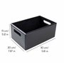 Creative Deco Caisse Bois Rangement Noir | 30 x 20 x 13 cm (+/- 1cm) | Boîte de Rangement Bois avec Poignées | Boite Rangement C