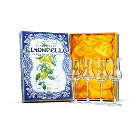 Lot de 4 verres à spiritueux en cristal pour limoncello | Verres à spiritueux à long pied de 93