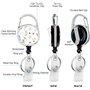 Lot de 2 porte-clés rétractables NEO+, cordon rétractable, porte-clés rétractable avec cordon de 29,5"/75 cm et porte-badge d'id