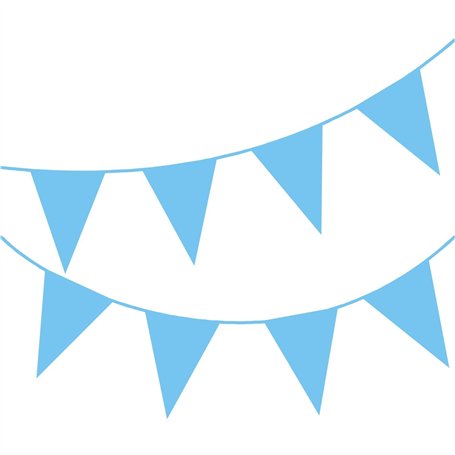 Happium Guirlande de fanions de 10 m de couleur unie pour décoration de fête (bleu layette)