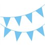 Happium Guirlande de fanions de 10 m de couleur unie pour décoration de fête (bleu layette)