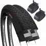 Fincci Pneu BMX 20 Pouces - Set Pneus 20 x 1.95 Pouces avec Chambre à Air 20 Schrader
