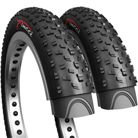 Fincci Fat Pneus 26x4.00 Pouces - Paire Pliable Pneu VTT 26 Pouces 100-559