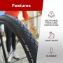 Fincci Velo Pneus 700 x35c avec 2x Chambre a Air Presta 37-622 - Paire Pliable Tire 28 x 1.35 Pouces avec Protection Anti Crevai