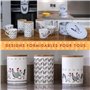 SPOTTED DOG GIFT COMPANY Tasse a Café Lot de 4 en Céramique au Motifs de Poule, Ensemble de Mug Original pour le Thé avec Coffre