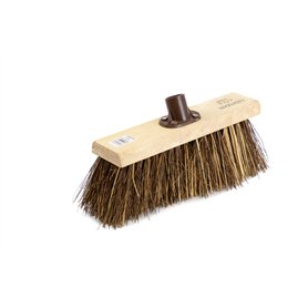 Newman and Cole Tête de balai en bois de 33 cm avec bassine rigide et canne mélangée à poils durs naturels – Tête de balai de re