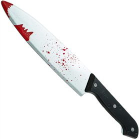 Couteau Plastique avec Faux Sang 30 cm - Farce et attrape adulte