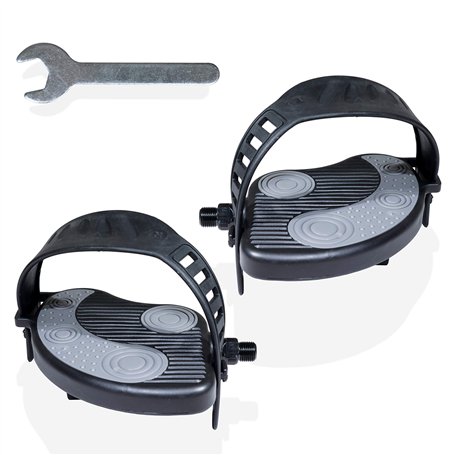 Katai - 1 Paire de pédales de Rechange pour vélo d'appartement avec Sangles en PVC Durable – Filetage de 9/16 Pouces – Pédales d