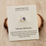 Philip Jones Bague de naissance réglable de février (améthyste) créée avec des cristaux de Zircondia®