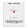 Philip Jones June (Alexandrite) Bague de naissance réglable créée avec des cristaux Zircondia®