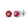 Boucles d'oreilles avec pierre de naissance de juillet (rubis) créées avec des cristaux Zircondia®