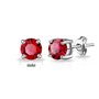 Boucles d'oreilles avec pierre de naissance de juillet (rubis) créées avec des cristaux Zircondia®