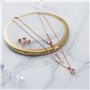 Philip Jones Ensemble de solitaire rond plaqué or rose créé avec des cristaux Zircondia®