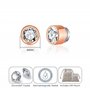 Boucles d'oreilles magnétiques à clip de 6 mm plaquées or rose créées avec des cristaux Zircondia®