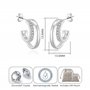 Boucles d'oreilles doubles créoles ouvertes en plaqué argent créées avec des cristaux Zircondia®