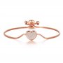 Philip Jones Bracelet d'amitié plaqué or rose avec cœur pavé créé avec des cristaux Zircondia®