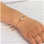 Philip Jones Bracelet d'amitié plaqué or rose avec cœur pavé créé avec des cristaux Zircondia®
