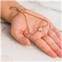 Philip Jones Bracelet d'amitié plaqué or rose avec cœur pavé créé avec des cristaux Zircondia®