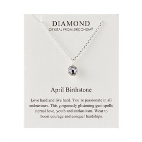 Philip Jones Collier de Pierre de Naissance d'avril (Diamant) créé avec des Cristaux Zircondia®