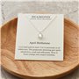 Philip Jones Collier de Pierre de Naissance d'avril (Diamant) créé avec des Cristaux Zircondia®