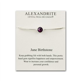 Philip Jones Bracelet de pierre de naissance de juin (Alexandrite) créé avec des cristaux de Zircondia®