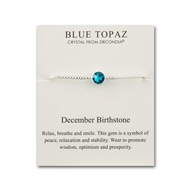 Philip Jones Bracelet de pierre de naissance de décembre (topaze bleue) créé avec des cristaux de Zircondia®