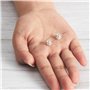 Boucles d'oreilles à clip aimantées rondes plaquées argent créées avec des cristaux Zircondia®