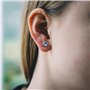 Boucles d'oreilles à clip aimantées rondes plaquées argent créées avec des cristaux Zircondia®