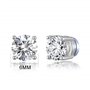 Boucles d'oreilles à clip aimantées rondes plaquées argent créées avec des cristaux Zircondia®
