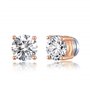 Boucles d'oreilles à clip aimantées rondes plaquées or rose créées avec des cristaux Zircondia®
