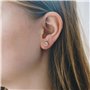 Boucles d'oreilles à clip aimantées rondes plaquées or rose créées avec des cristaux Zircondia®