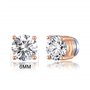 Boucles d'oreilles à clip aimantées rondes plaquées or rose créées avec des cristaux Zircondia®