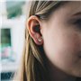 Boucles d'oreilles à clip aimantées rondes plaquées or rose créées avec des cristaux Zircondia®